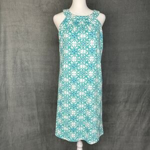 Banana Boat Dress Womens Medium Blue UPF 50+ Halter Comfort Stretch Beach Resort